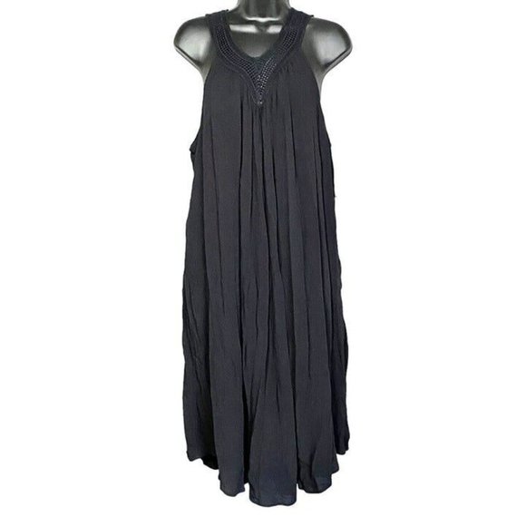 Liz Lange Maternity For Target Rayon Dress Beach Cover Embroidered Neck Large - Picture 1 of 13